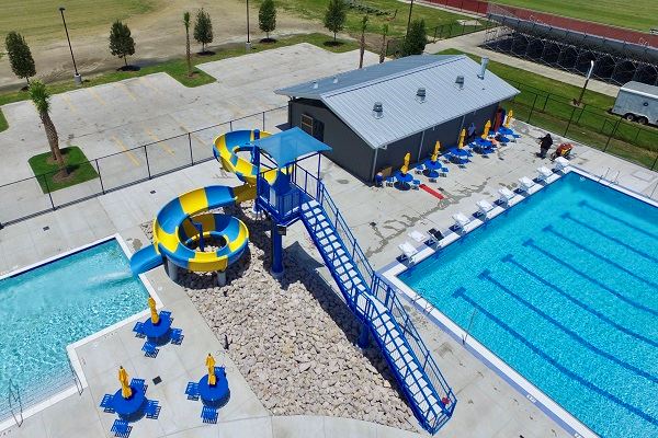 Ariel view of lap pool